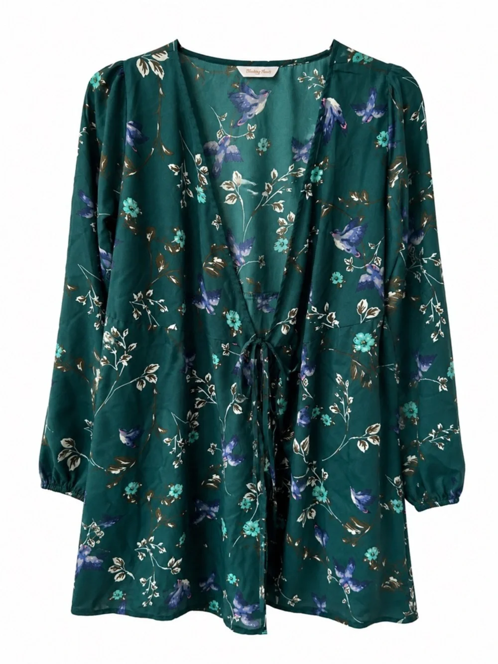 Berrywish Green Floral Bird Print Top - Picture 2 of 7